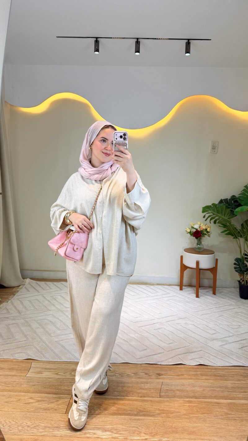 Beige linen set