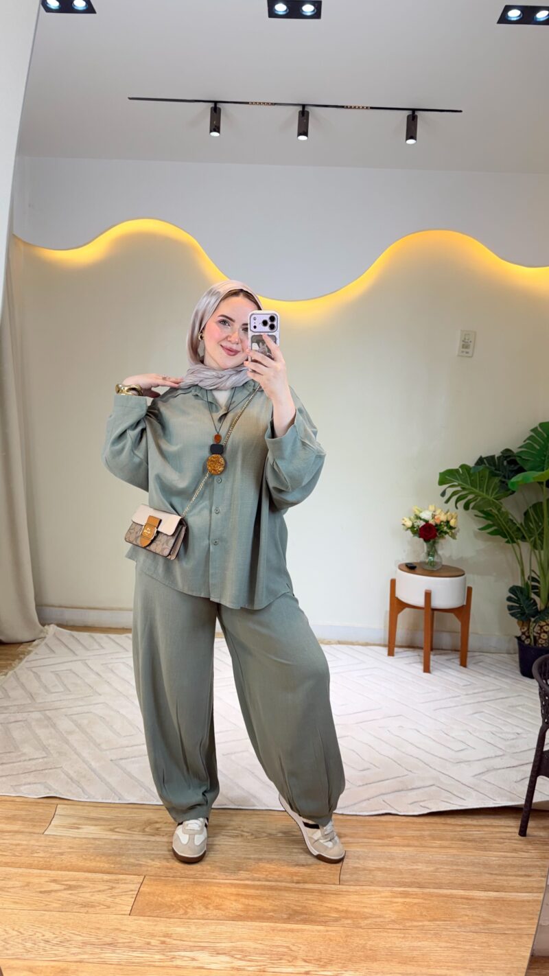 Green linen set
